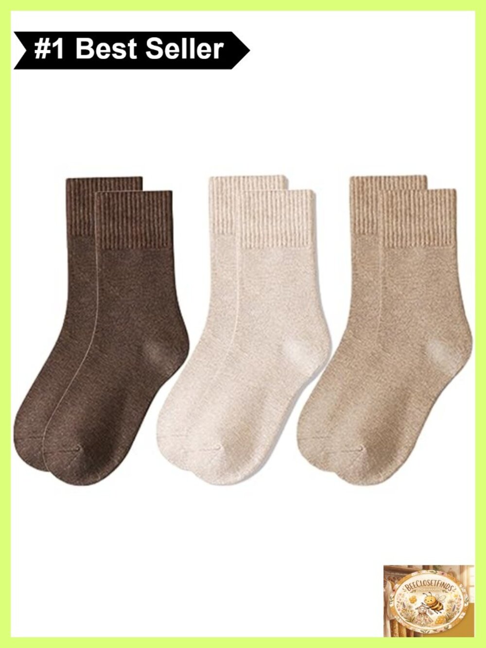 Bamboo Rayon Mini Crew Socks Moisture Wicking Women's 3 Pair Pack
